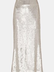 Whistles Silver Sequin Midi Skirt - Image 5 of 5