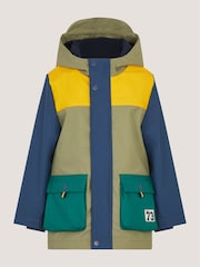 Monsoon Green Colourblock Water-Resistant Rain Jacket - Image 1 of 3
