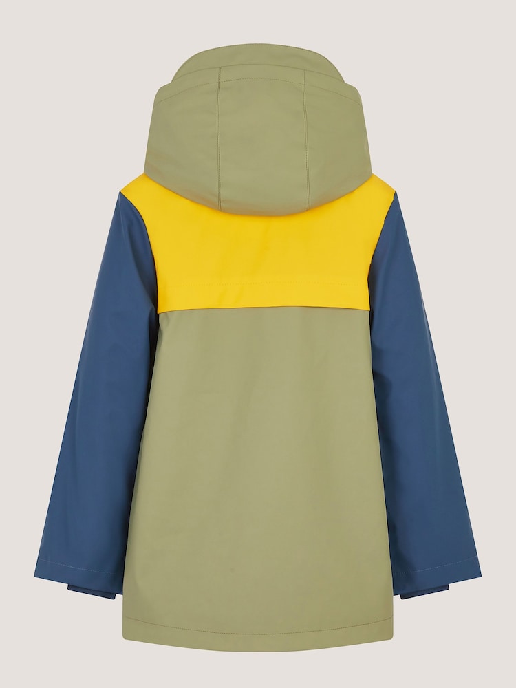 Monsoon Green Colourblock Water-Resistant Rain Jacket - Image 2 of 3 Monsoon Green Colourblock Water-Resistant Rain Jacket - Image 2 of 3
