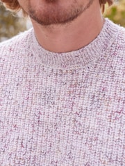Red/Ecru Regular Twisted Crew Neck Jumper - Image 4 of 8