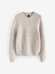 Red/Ecru Regular Twisted Crew Neck Jumper - Image 6 of 8