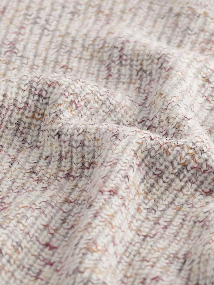 Red/Ecru Regular Twisted Crew Neck Jumper - Image 8 of 8