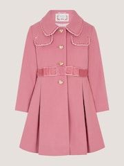 Monsoon Pink Velvet Bow A-Line Coat - Image 2 of 4