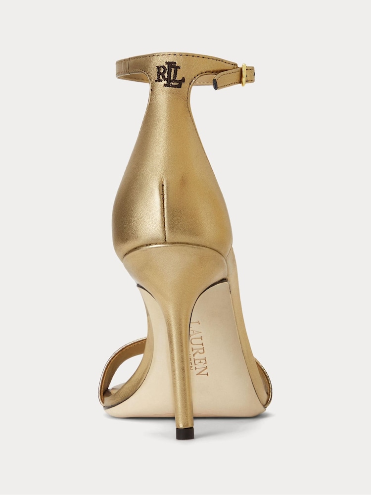 Lauren Ralph Lauren Allie Metallic Nappa Leather Bronze Sandals - Image 3 of 4