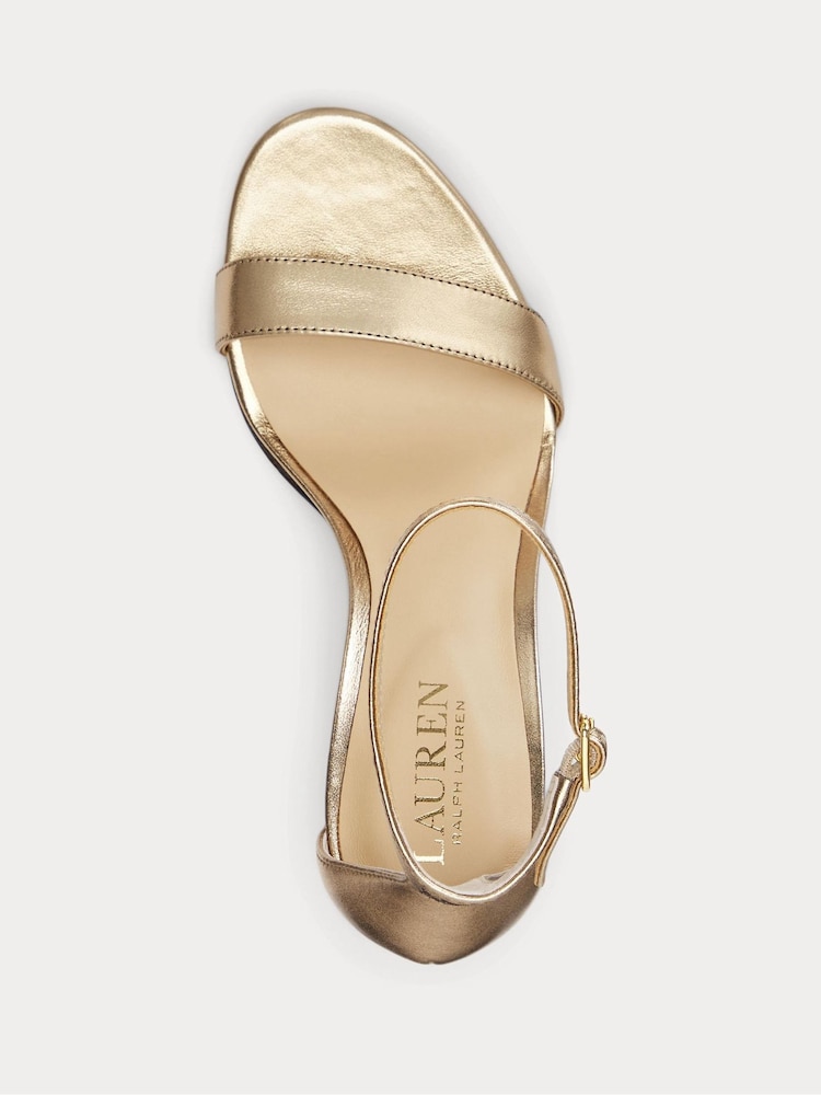 Lauren Ralph Lauren Allie Metallic Nappa Leather Bronze Sandals - Image 4 of 4