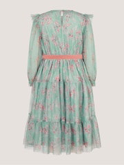 Monsoon Green Ditsy Floral Print Belted Dress - Image 3 of 4