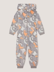 Monsoon Grey Glow In The Dark Camo Fleece Onesie - Image 1 of 3