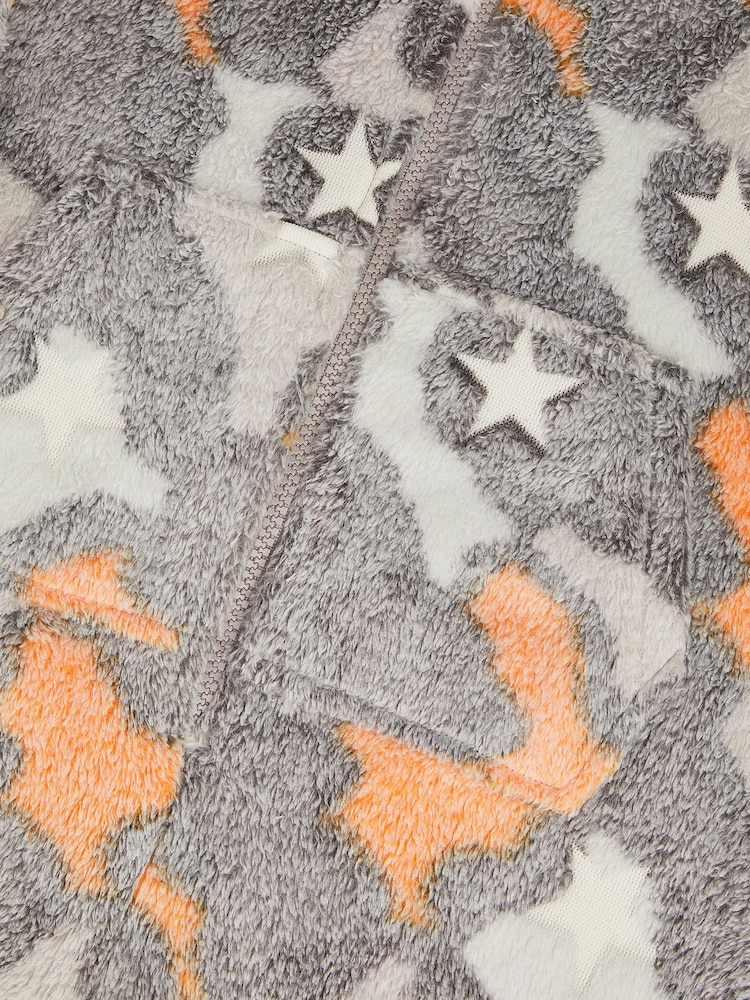 Monsoon Grey Glow In The Dark Camo Fleece Onesie - Image 3 of 3 Monsoon Grey Glow In The Dark Camo Fleece Onesie - Image 3 of 3