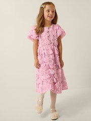 Vestido de Monsoon de manga corta con estampado floral texturizado - Imagen 1 de 4