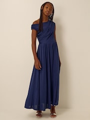 Monsoon Blue Avery Cowl Neck Prom Dress - Image 1 of 4
