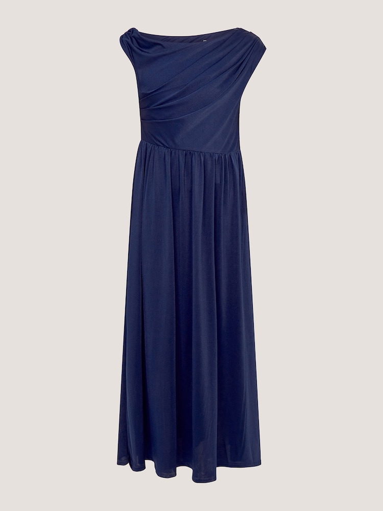 Monsoon Blue Avery Cowl Neck Prom Dress - Image 2 of 4 Monsoon Blue Avery Cowl Neck Prom Dress - Image 2 of 4