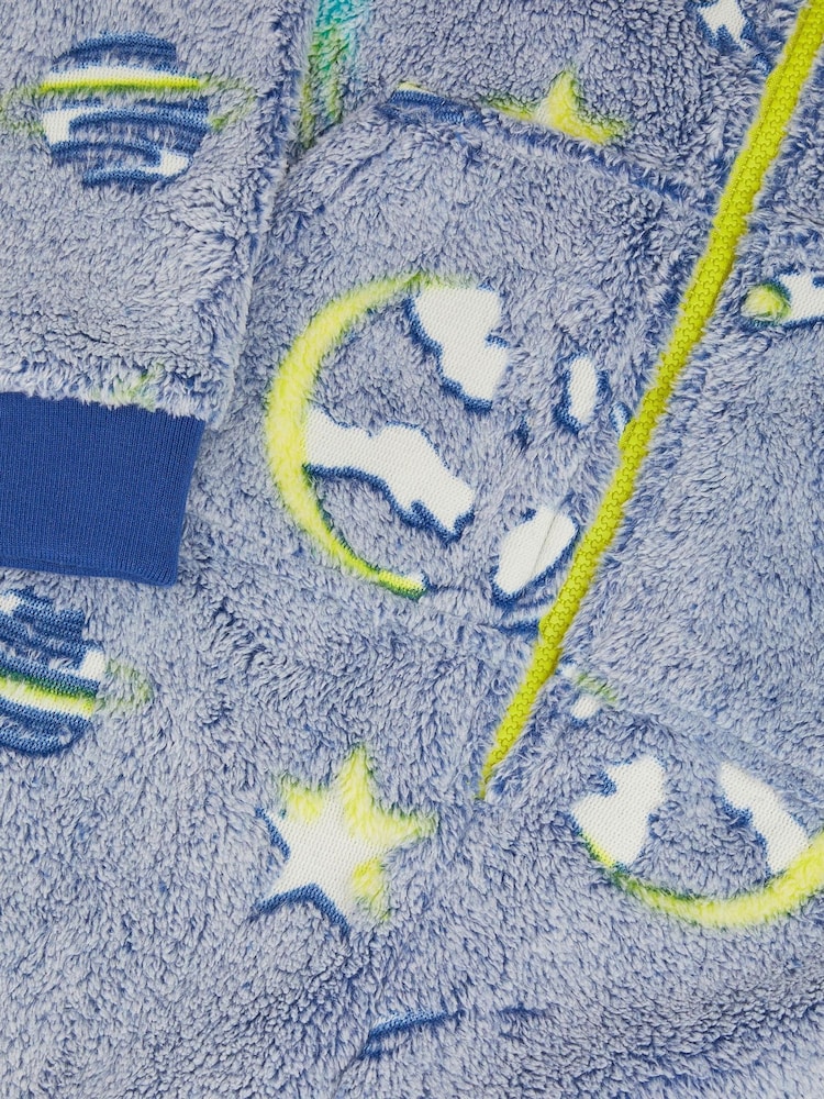 Monsoon Blue Glow In The Dark Camo Fleece Onesie - Image 2 of 2