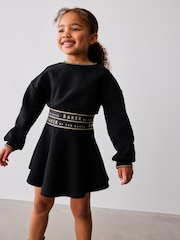 Baker by Ted Baker Cropped Long Sleeve Sweater and Skirt Black Set - Image 1 of 8