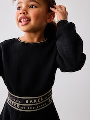 Baker by Ted Baker Cropped Long Sleeve Sweater and Skirt Black Set - Image 3 of 8