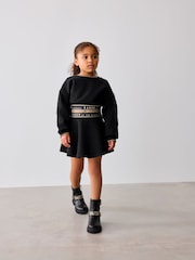 Baker by Ted Baker Cropped Long Sleeve Sweater and Skirt Black Set - Image 5 of 8