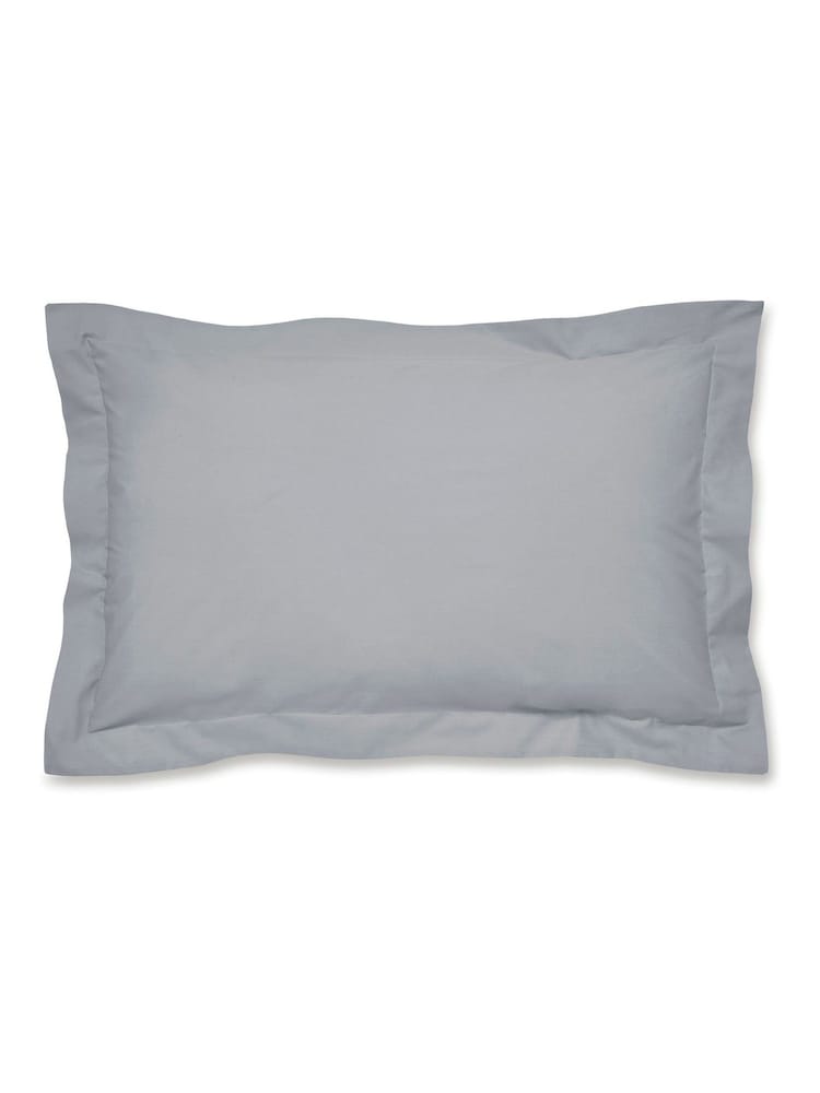 Catherine Lansfield Set of 2 Grey Percale Pillowcases - Image 1 of 3