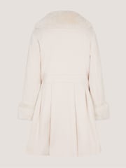 Monsoon Cream Isabella Faux Fur Collar Coat - Image 3 of 4