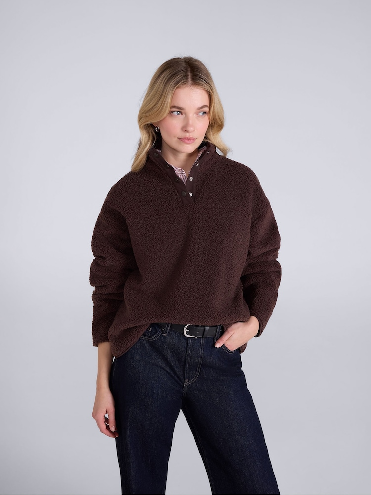 Animal Brown Billie  Boucle Popper Fleece - Image 1 of 7