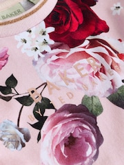 Baker by Ted Baker Floral Sweat 100% Cotton Dress - Image 9 of 11