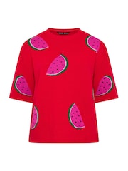 Yours Curve Red Limited Knitted Boxy Top - Image 5 of 5