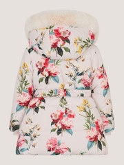 Monsoon Cream Baby Botanical Print Puffer Coat - Image 2 of 3