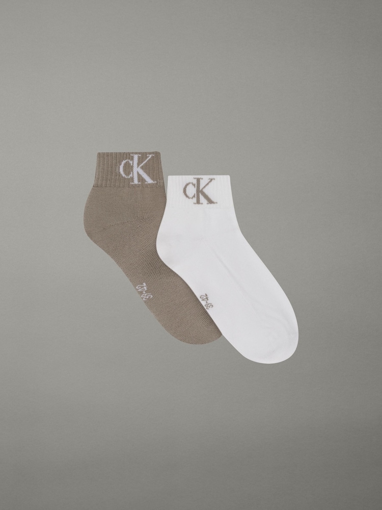 Braun - Calvin Klein Calvin Klein Monogram Socks 2 Pack - Bild 1 von 2 Braun - Calvin Klein Calvin Klein Monogram Socks 2 Pack - Bild 1 von 2