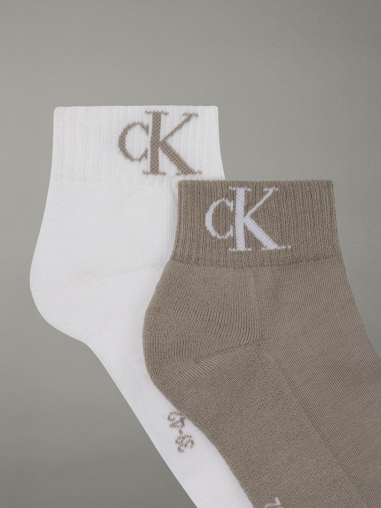 Braun - Calvin Klein Calvin Klein Monogram Socks 2 Pack - Bild 2 von 2 Braun - Calvin Klein Calvin Klein Monogram Socks 2 Pack - Bild 2 von 2