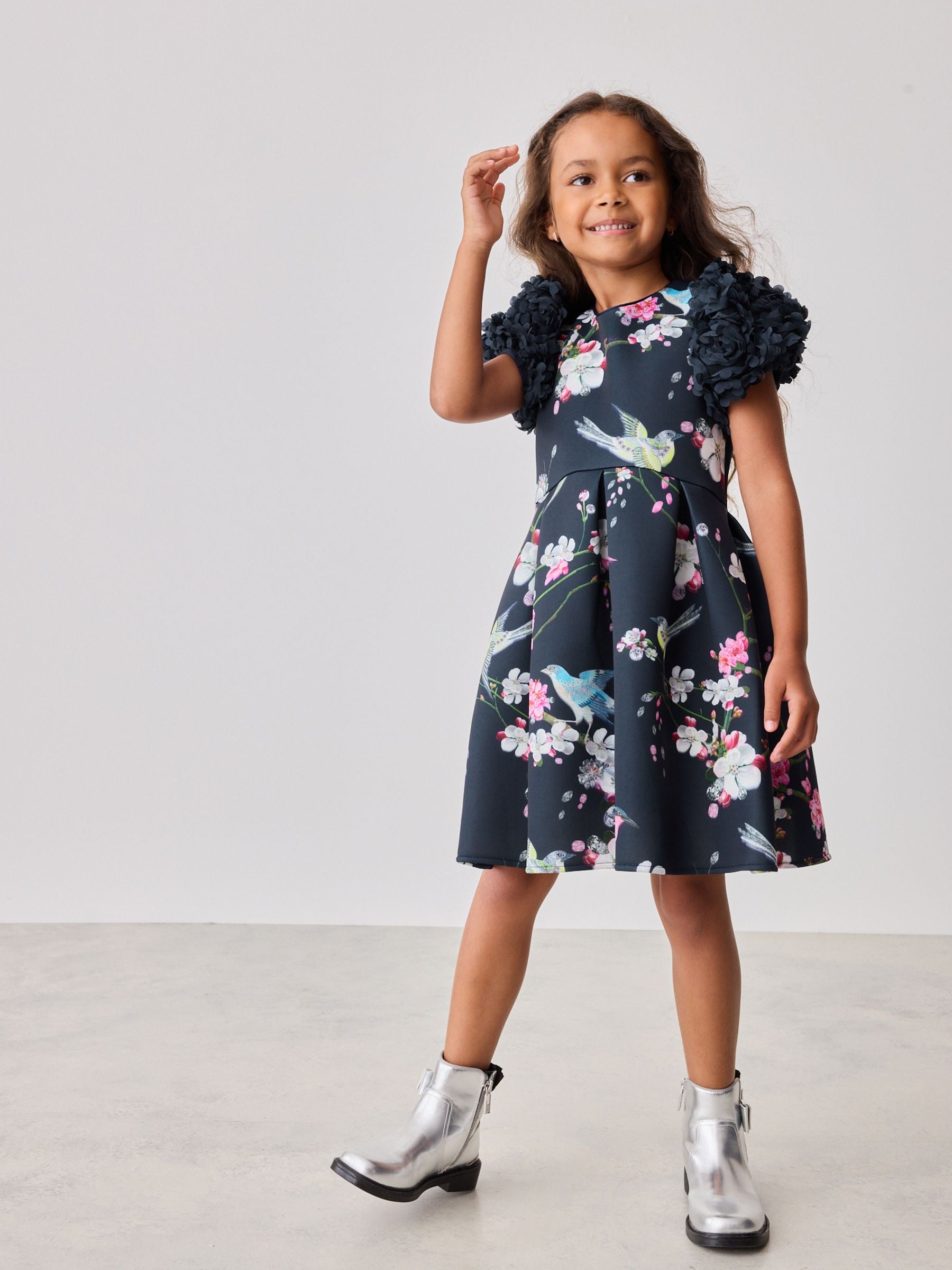 Ted baker navy floral dress top