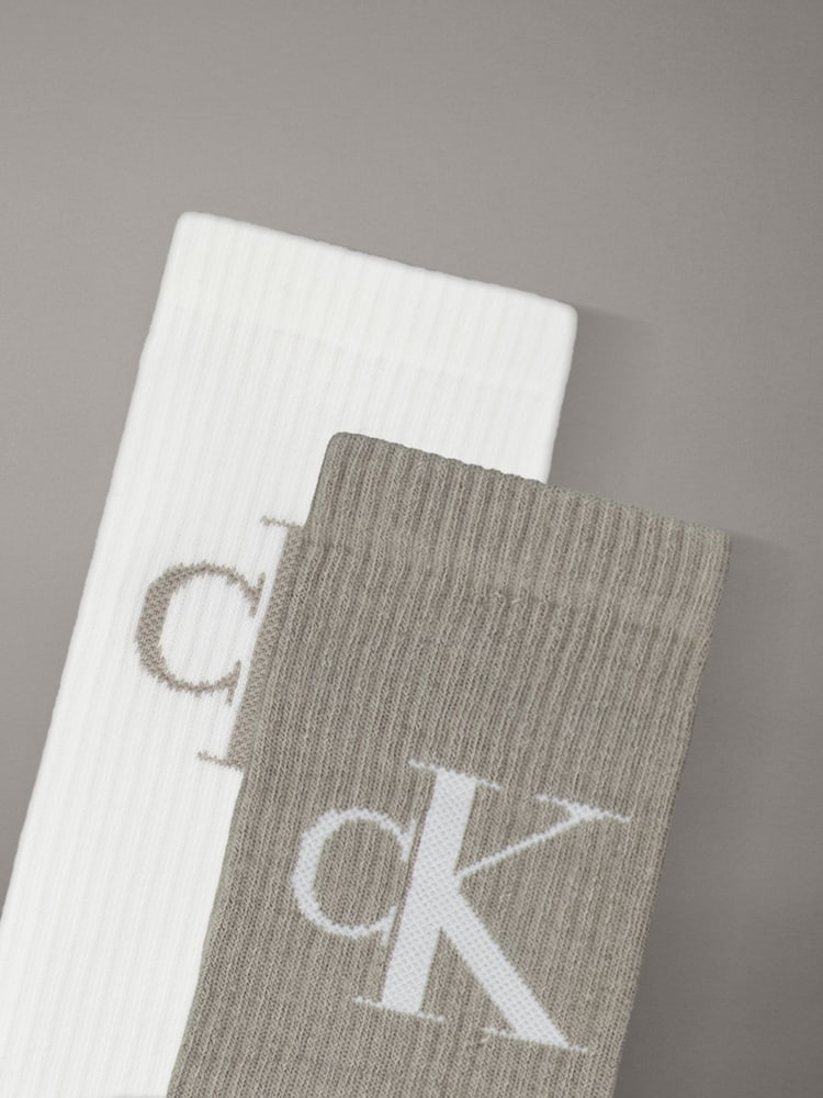 Calvin Klein Brown Calvin Klein Jeans Mens Logo 2 Pack Socks - Image 2 of 2 Calvin Klein Brown Calvin Klein Jeans Mens Logo 2 Pack Socks - Image 2 of 2