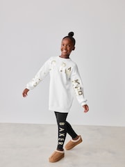 Baker by Ted Baker Cream Varsity Sweater and Leggings Set - Image 1 of 9