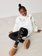 Baker by Ted Baker Cream Varsity Sweater and Leggings Set - Image 4 of 9