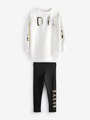 Baker by Ted Baker Cream Varsity Sweater and Leggings Set - Image 7 of 9