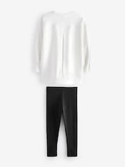Baker by Ted Baker Cream Varsity Sweater and Leggings Set - Image 8 of 9