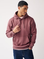 Pink Regular Fit Jersey Cotton Rich Overhead Hoodie - Image 1 of 8
