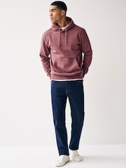 Pink Regular Fit Jersey Cotton Rich Overhead Hoodie - Image 2 of 8