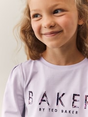 Baker by Ted Baker Lilac Purple Paisley Pleated Top And Legging Set - Image 4 of 8