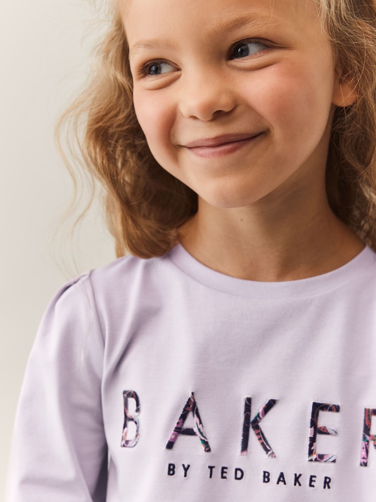 Baker by Ted Baker Lilac Purple Paisley Pleated Top And Legging Set - Image 4 of 8
