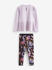 Baker by Ted Baker Lilac Purple Paisley Pleated Top And Legging Set - Image 6 of 8