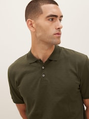 Green Textured Polo Shirt - Image 1 of 8
