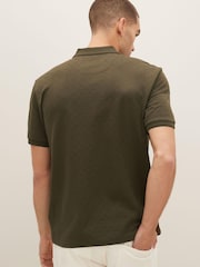 Green Textured Polo Shirt - Image 4 of 8