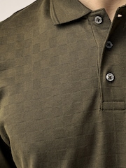 Green Textured Polo Shirt - Image 6 of 8