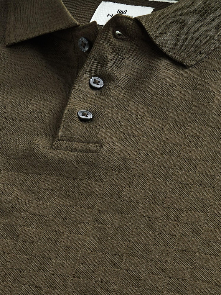 Green Textured Polo Shirt - Image 8 of 8