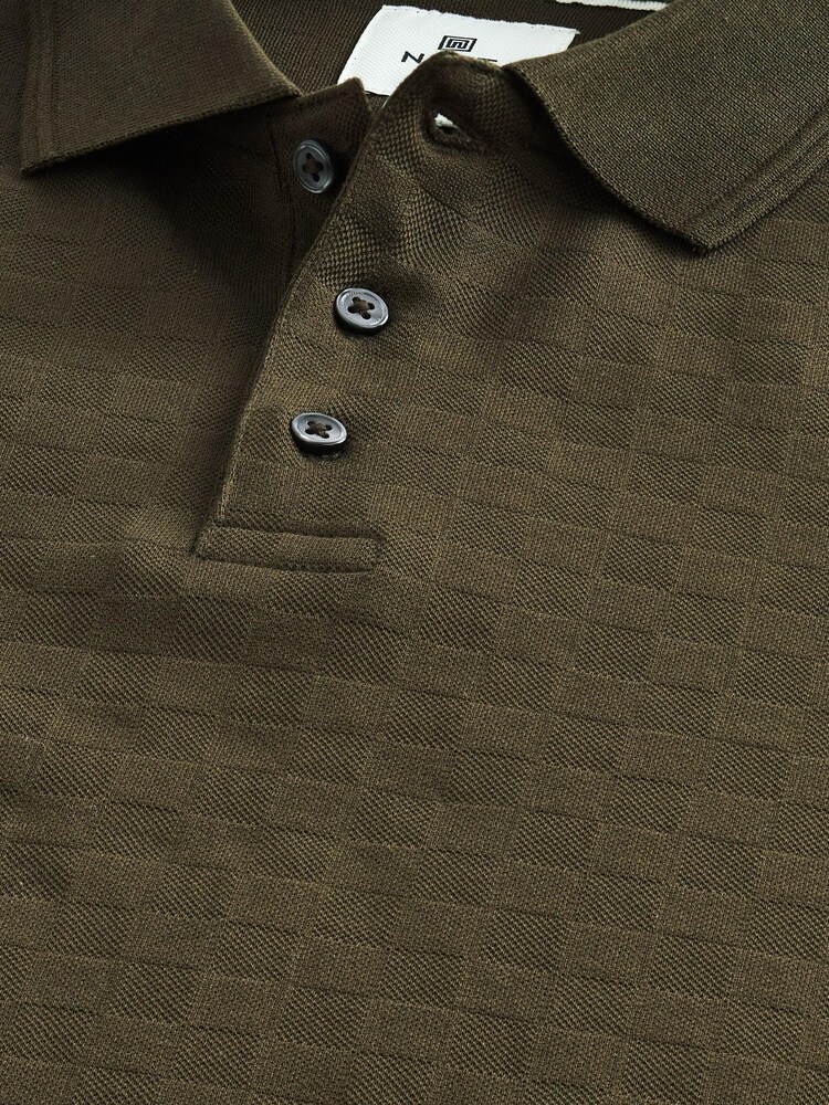 Green Textured Polo Shirt - Image 8 of 8 Green Textured Polo Shirt - Image 8 of 8