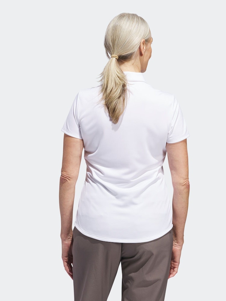 Bela - Adidas Golf Ženska enobarvna polo majica kratek rokav; s kratkimi rokavi - Slika 2 iz 5