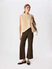 Whistles Green Pintuck Kickflare Trousers - Image 1 of 5