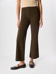 Whistles Green Pintuck Kickflare Trousers - Image 2 of 5