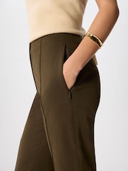 Whistles Green Pintuck Kickflare Trousers - Image 3 of 5