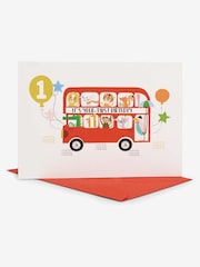 Tarjeta de felicitación de primer cumpleaños con autobús de Jojo Maman Bébé - Imagen 1 de 1