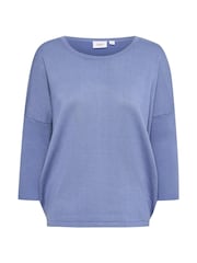 Saint Tropez Blue Mila Knitted 3/4 Sleeve Pullover - Image 4 of 5