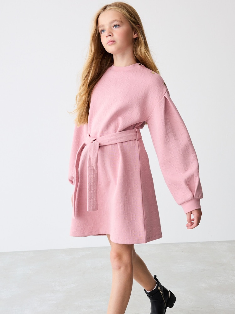 Baker by Ted Baker Plum škrlatna; vijolična obleka iz žakarja s pasom - Slika 2 iz 10